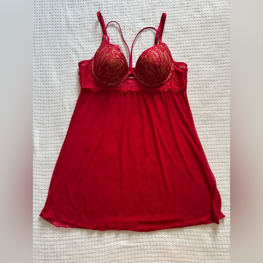 Red lace babydoll